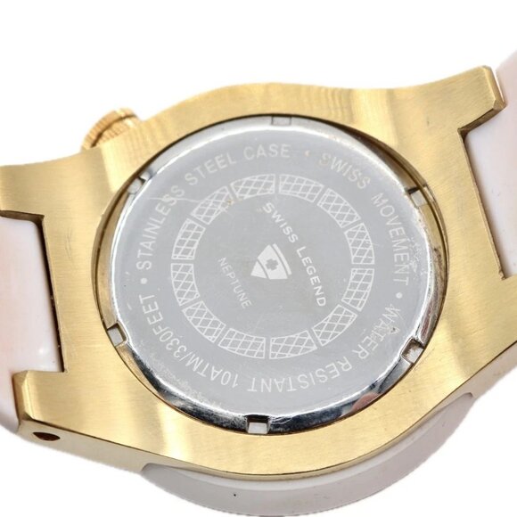 53mm Swiss Legend Neptune White Men's Quartz Wristwatch Swiss Stainless Steel - Picture 4 of 4